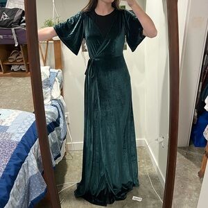 Baltic Born Deep Green Velvet Maxi Dress